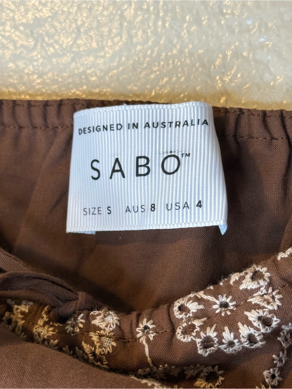 SABO Floral Embroidered Brown dress
- Size S